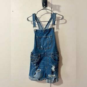 Black Label Denim Overall Shorts